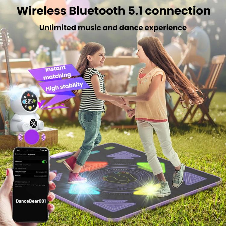 Home Sports Kids Light-Up Dance Mat, Wireless Musical Fitness Dance Machine - Black