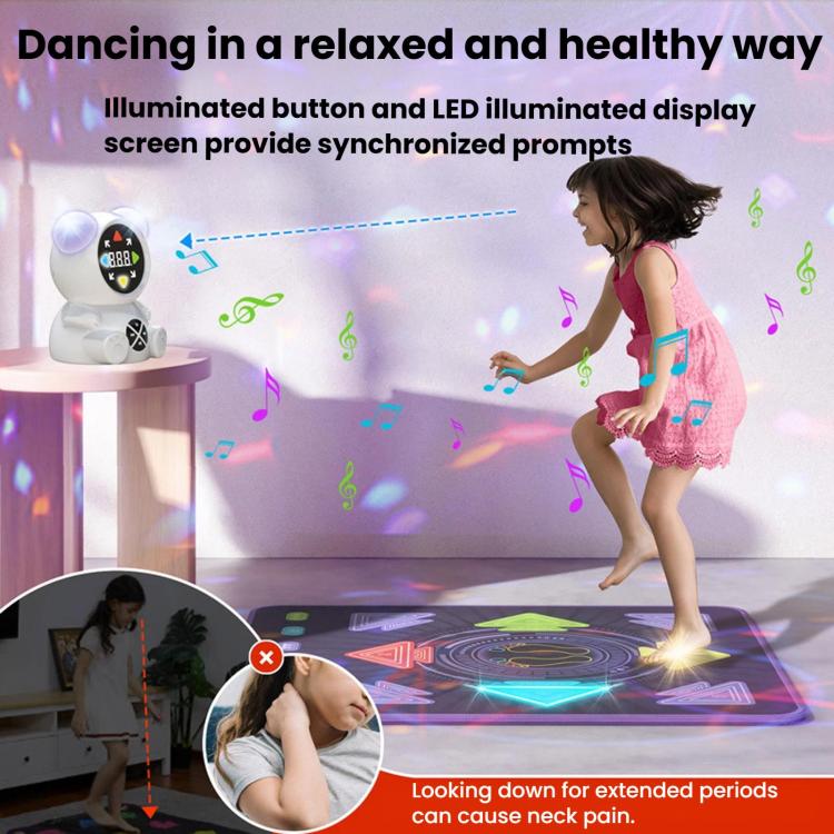 Home Sports Kids Light-Up Dance Mat, Wireless Musical Fitness Dance Machine - Black