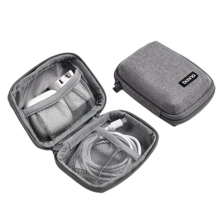 Baona BN-G020 Headphone Cable Pouch USB Flash Drive Charger Protective Case Laptop Power Adapter Organizer, Spec: Large Gray