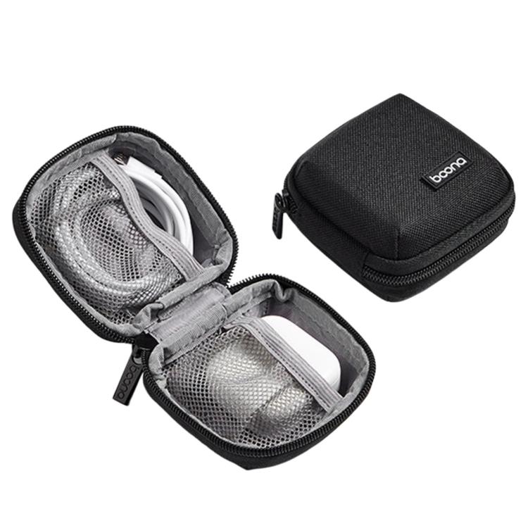 Baona BN-G020 Headphone Cable Pouch USB Flash Drive Charger Protective Case Laptop Power Adapter Organizer, Spec: Small Square Black