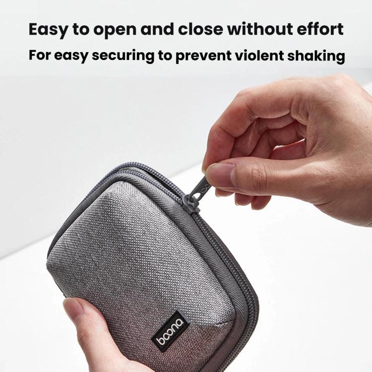 Baona BN-G020 Headphone Cable Pouch USB Flash Drive Charger Protective Case Laptop Power Adapter Organizer, Spec: Small Square Black