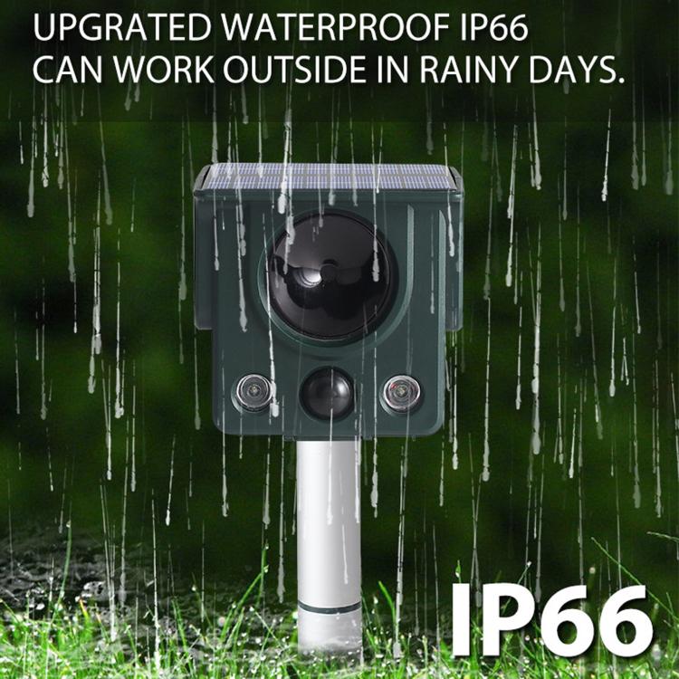Infrared Sensor LED Strobe Ultrasonic Solar-Powered Animal Repellent - SJZ058