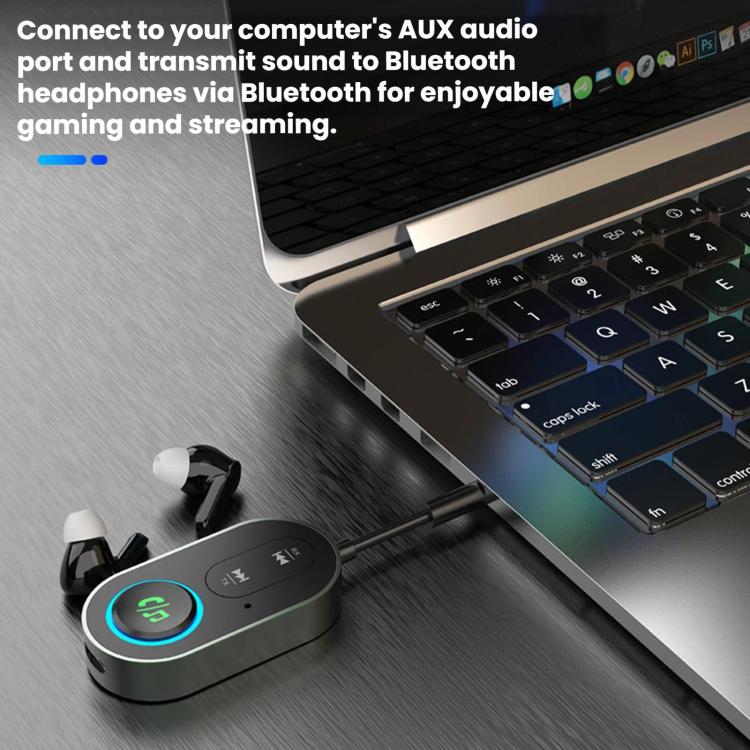 2 In 1 Remote Transmission Car Bluetooth Audio Adapter - Pearl Green