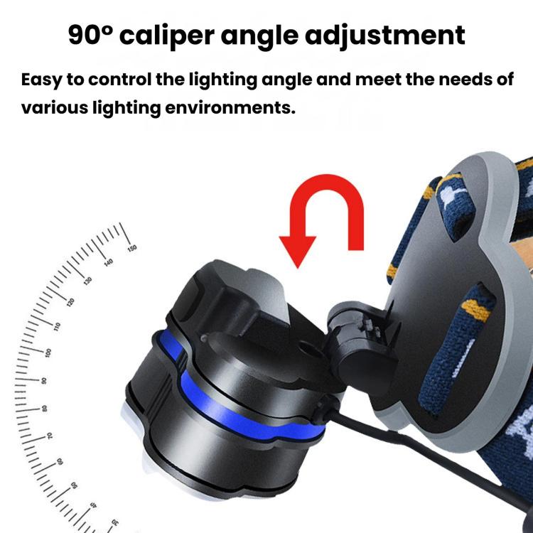 KC08 8LED Outdoor T6 High-Power Head-Mounted Flashlight, Waterproof COB Floodlight Headlamp For Camping & Night Fishing No Battery