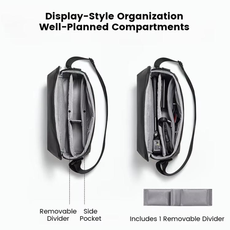 Baona BN-DJ004 Action Camera Storage Bag Shoulder Crossbody Bag, For DJI Osmo Action 4 / Action 5 Pro / Action 6 / Pocket 3 - Black