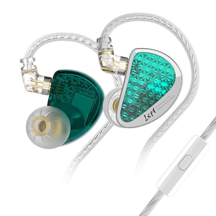 KZ-AS16 PRO 8-Driver Pure Balanced Armature In-Ear 1.2m Wired Earphones, Color: Green With Mic