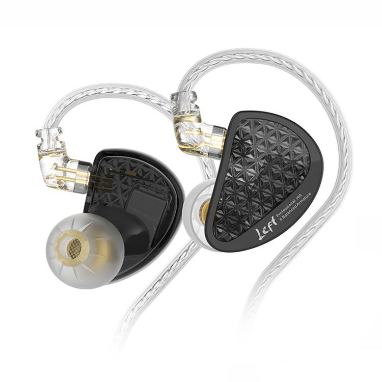 KZ-AS16 PRO 8-Driver Pure Balanced Armature In-Ear 1.2m Wired Earphones, Color: Black Standard
