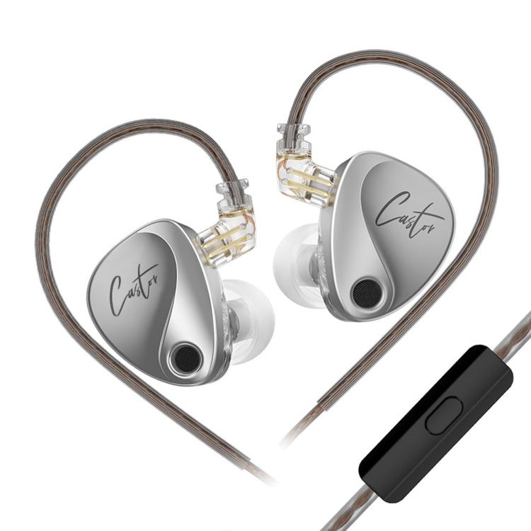 KZ-Castor Adjustable Dual-Driver In-Ear 1.2m Wired Earphones, Spec: With Mic