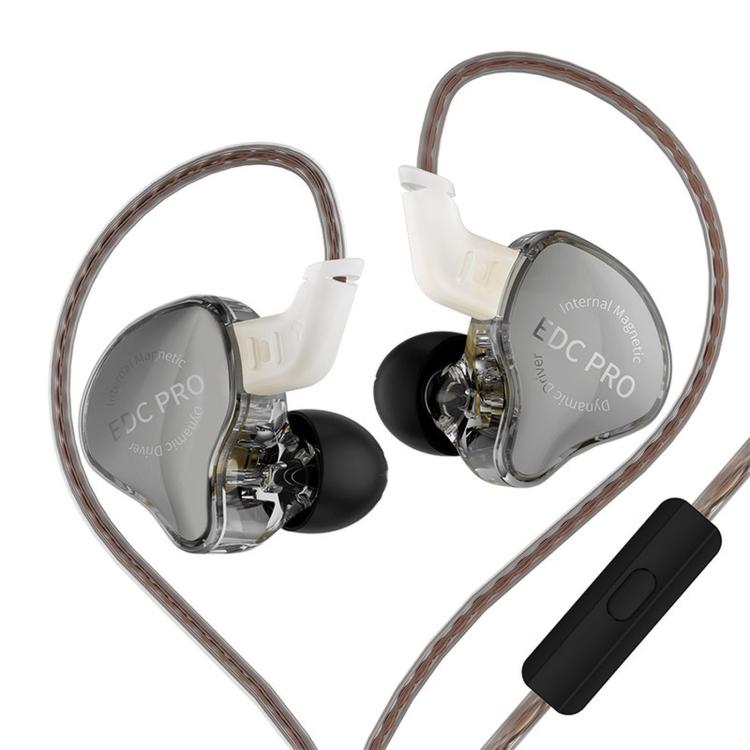 KZ EDC PRO Detachable Dynamic Driver Deep Bass Hi-Fi In-Ear High-Resolution 1.2m Wired Music Earphones, Spec: With Mic