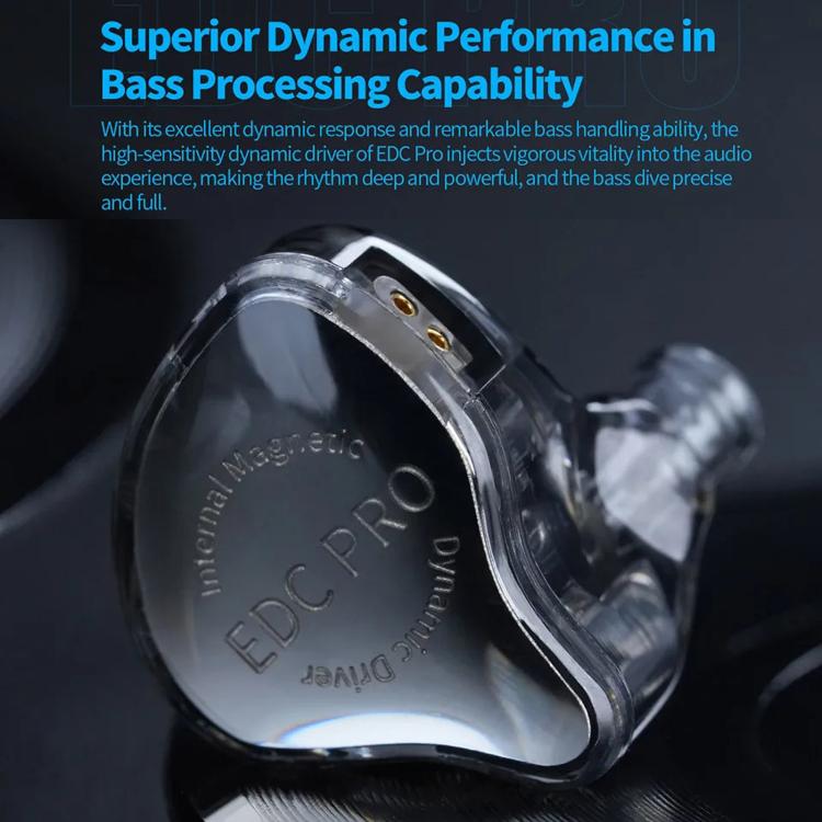 KZ EDC PRO Detachable Dynamic Driver Deep Bass Hi-Fi In-Ear High-Resolution 1.2m Wired Music Earphones, Spec: With Mic Silver-Plated Cable