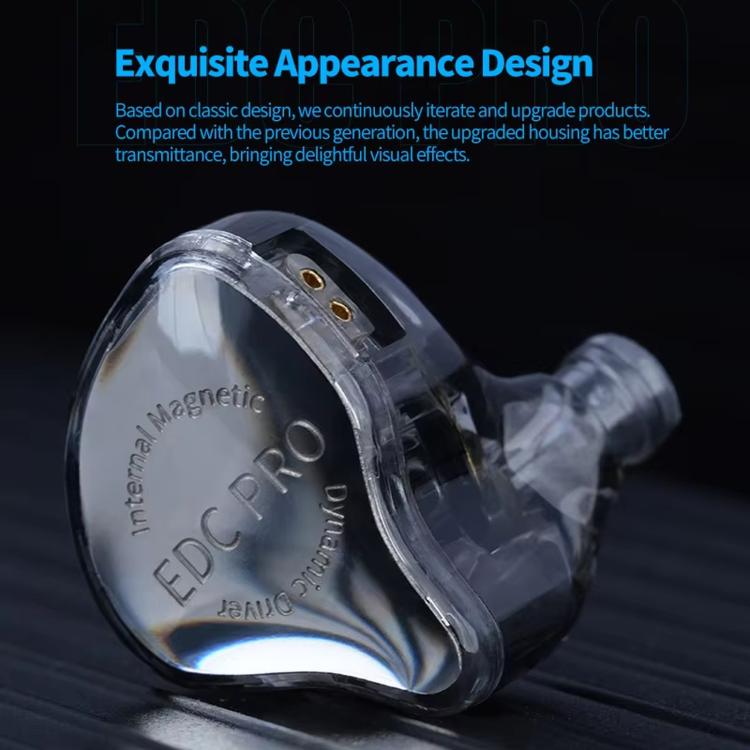 KZ EDC PRO Detachable Dynamic Driver Deep Bass Hi-Fi In-Ear High-Resolution 1.2m Wired Music Earphones, Spec: With Mic Silver-Plated Cable