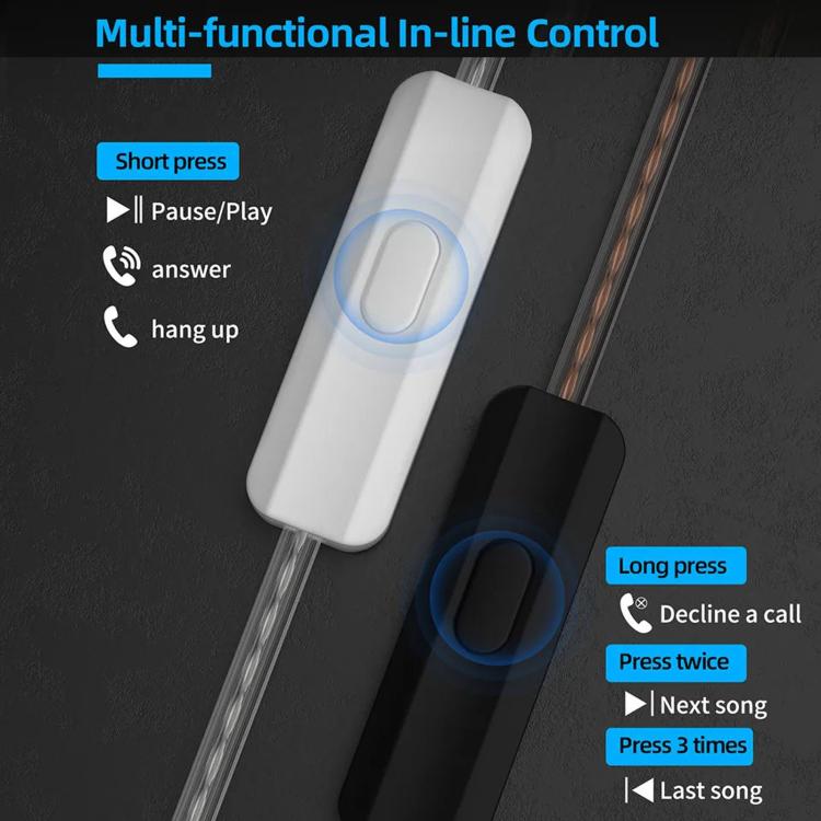 KZ EDC PRO Detachable Dynamic Driver Deep Bass Hi-Fi In-Ear High-Resolution 1.2m Wired Music Earphones, Spec: Standard