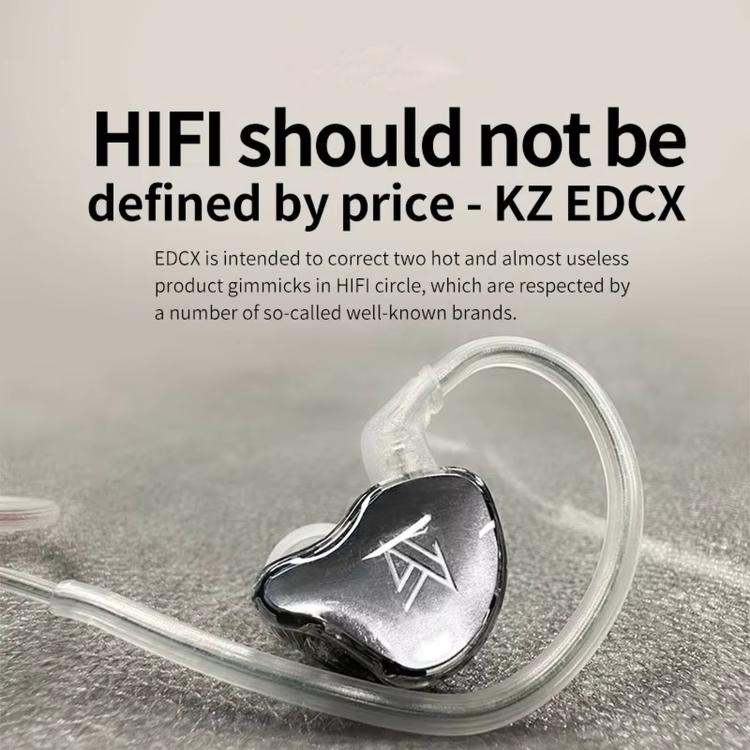 KZ-EDCX Dynamic In-Ear 1.2m Wired Earphones, Color: Gray With Mic
