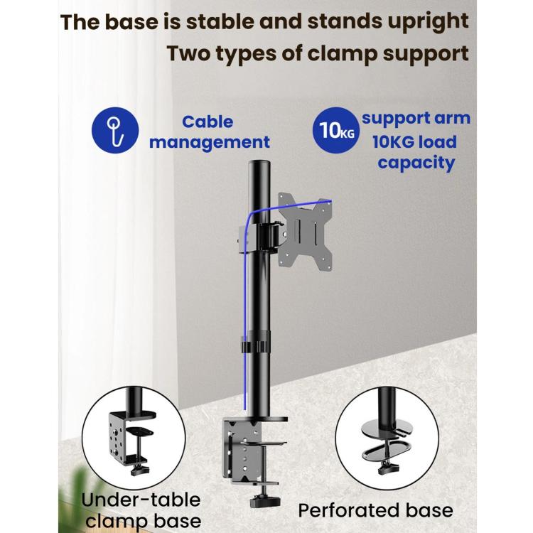 10-32 Inch Computer Monitor Height-Adjustable Swivel Desktop Stand - ZX-MT010