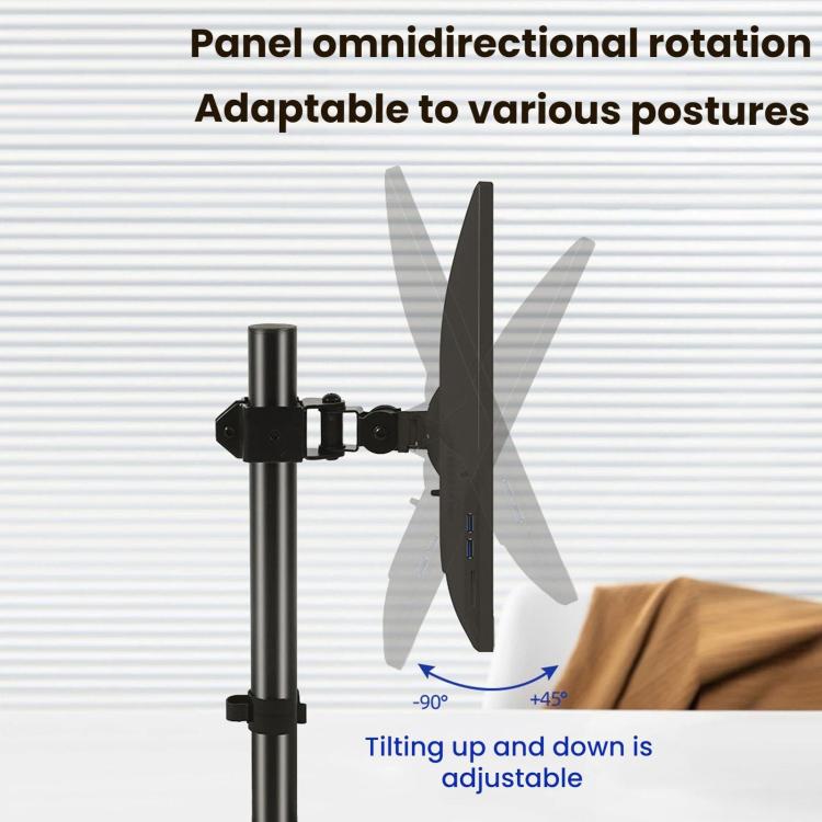 10-32 Inch Computer Monitor Height-Adjustable Swivel Desktop Stand - ZX-MT010