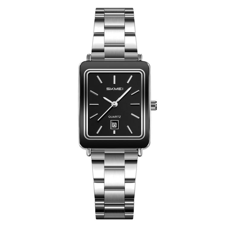 SKMEI 2566 Women Vintage Steel-Strap Business Watch 30m Water-Resistant Daily-Use Calendar Quartz Watch