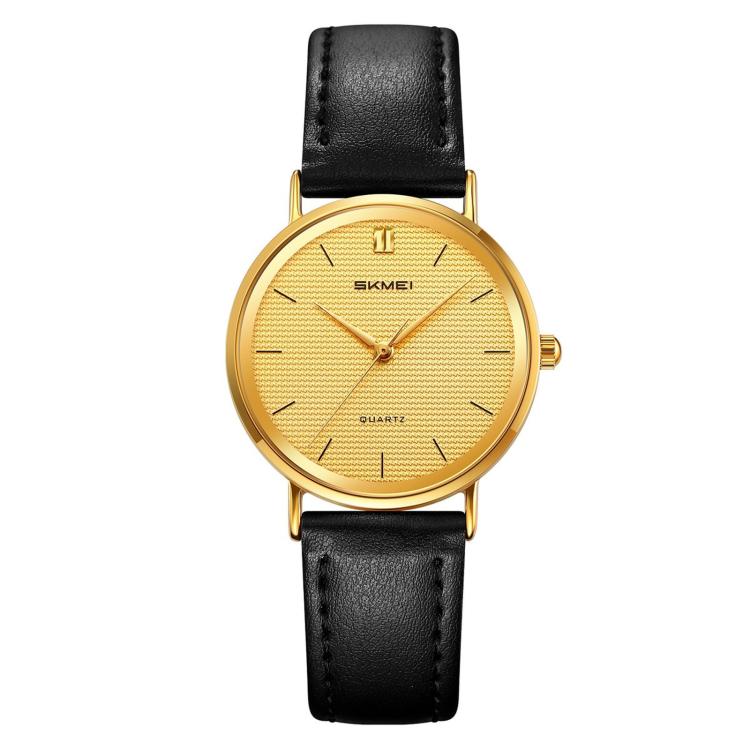 SKMEI 2568 Simple Leather Strap Women Watch 30m Water-Resistant Quartz Watch