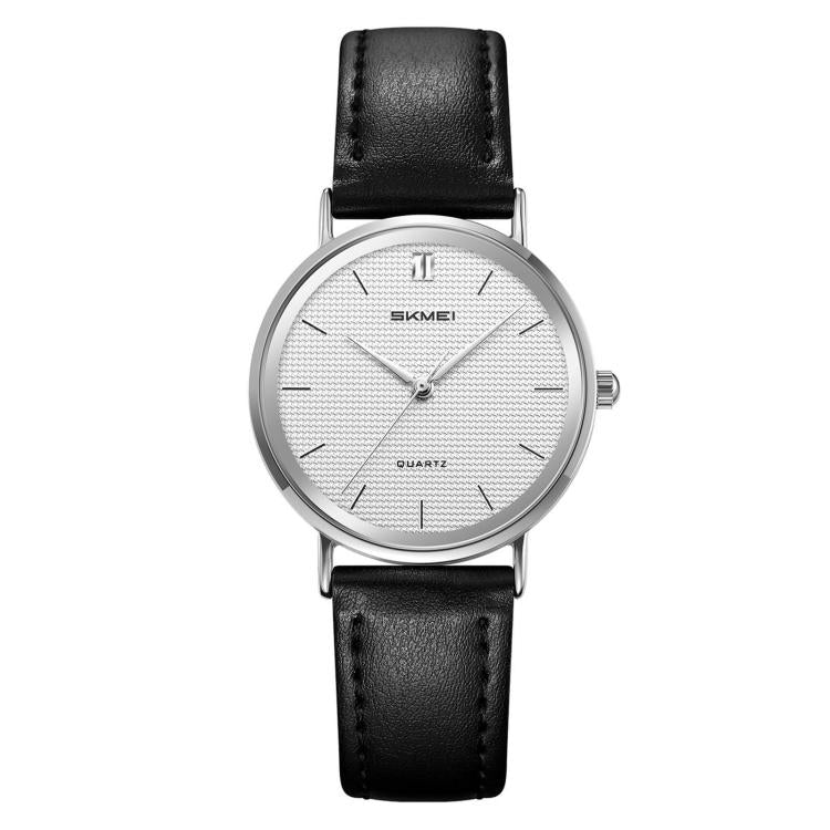 SKMEI 2568 Simple Leather Strap Women Watch 30m Water-Resistant Quartz Watch