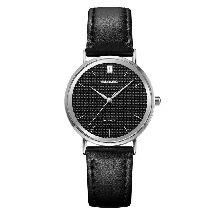 SKMEI 2568 Simple Leather Strap Women Watch 30m Water-Resistant Quartz Watch