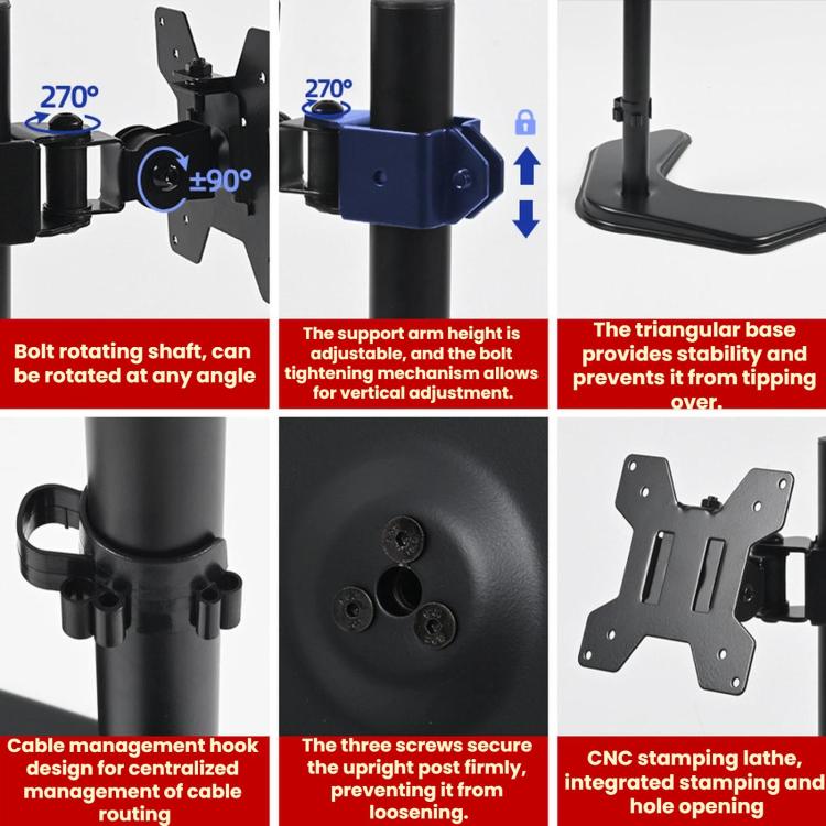 10-32 Inch Computer Monitor Desktop Cantilever Arm With Thickened Metal Bracket - ZX-MT010V