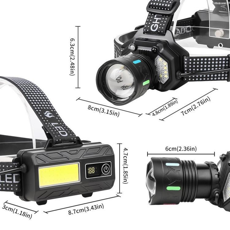 H629 Long-Range Zoom LED Motion-Sensor Headlamp, High-Power Headlight For Outdoor Night Fishing No Battery