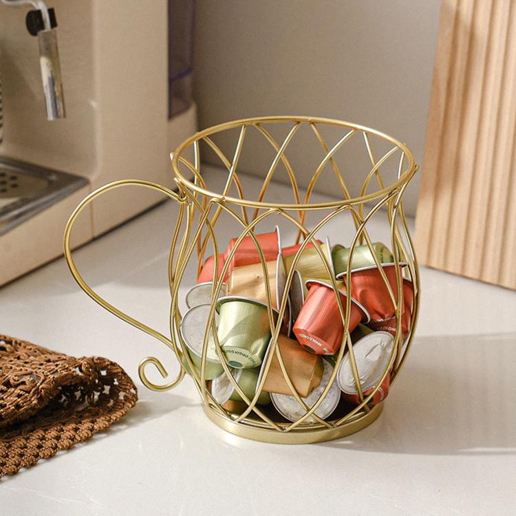 Iron Tabletop Coffee Capsule Storage Rack, Movable Food & Candy Display Stand