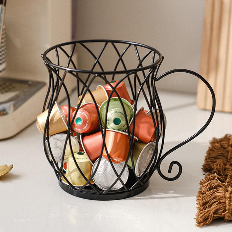 Iron Tabletop Coffee Capsule Storage Rack, Movable Food & Candy Display Stand