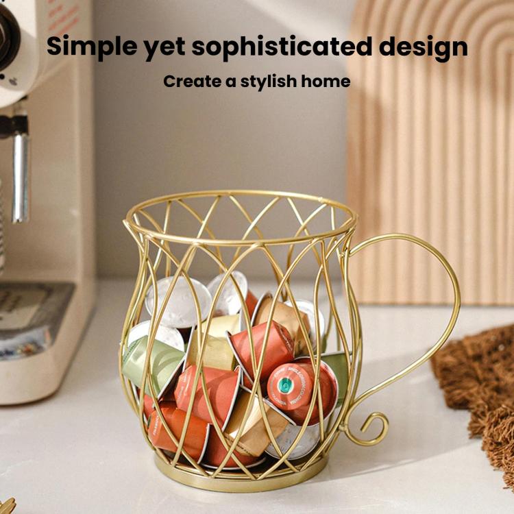 Iron Tabletop Coffee Capsule Storage Rack, Movable Food & Candy Display Stand
