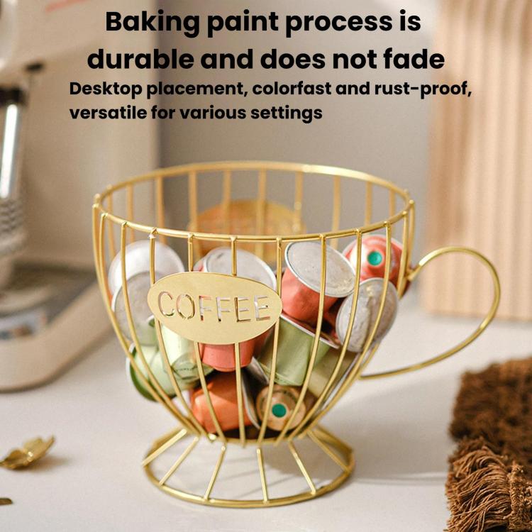 Iron Tabletop Coffee Capsule Storage Rack, Movable Food & Candy Display Stand