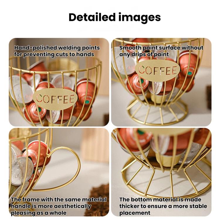 Iron Tabletop Coffee Capsule Storage Rack, Movable Food & Candy Display Stand