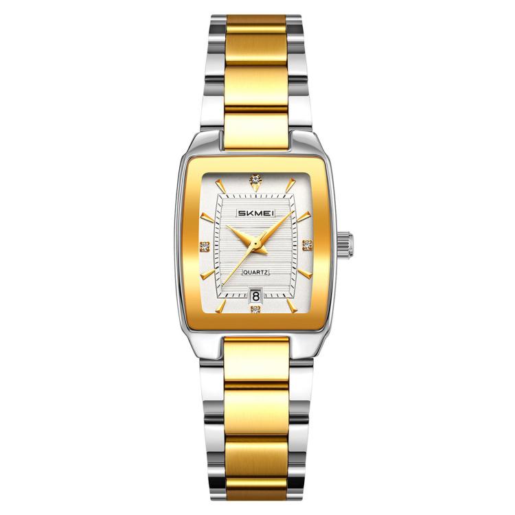 SKMEI 2578 Women Stainless Steel Business Watch Vintage Square 30m Life Water-Resistant Quartz Watch