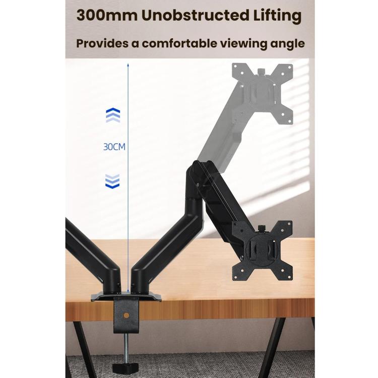 32-Inch Pneumatic Arm Dual-Screen Height-Adjustable Computer Monitor Stand - DY-02