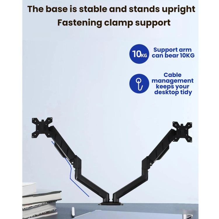 32-Inch Pneumatic Arm Dual-Screen Height-Adjustable Computer Monitor Stand - DY-02