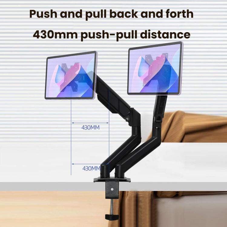 32-Inch Pneumatic Arm Dual-Screen Height-Adjustable Computer Monitor Stand - DY-02