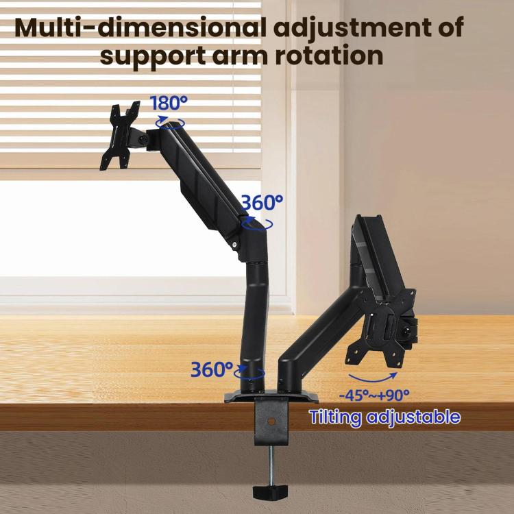 32-Inch Pneumatic Arm Dual-Screen Height-Adjustable Computer Monitor Stand - DY-02