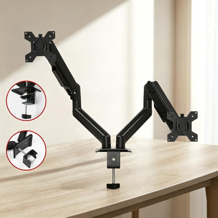 32-Inch Pneumatic Arm Dual-Screen Height-Adjustable Computer Monitor Stand - DY-02