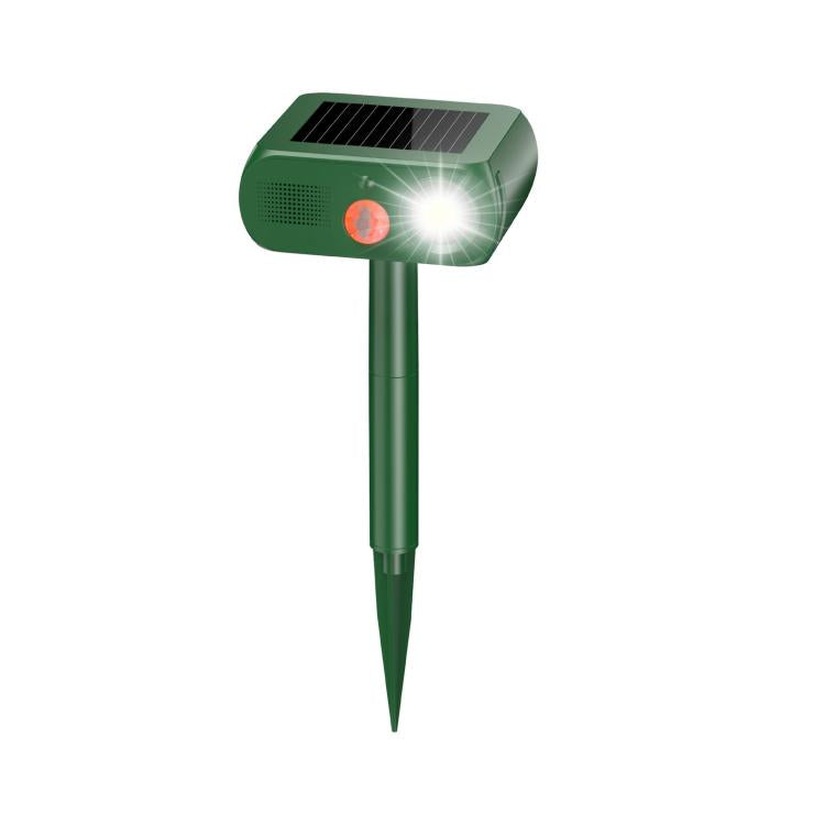 Solar Animal Repeller Outdoor Ultrasonic Cat Deterrent Yard with PIR Motion Sensor 4 Modes Ultrasonic Bird Deterrent Garden Dog Repeller with LED Flashing Light - Green