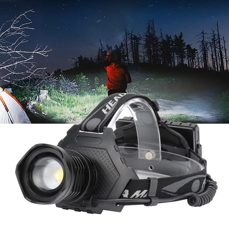 F621 Telescopic Zoom XHP70 High-Power Headlamp, LED Outdoor Floodlight Headlight No Battery