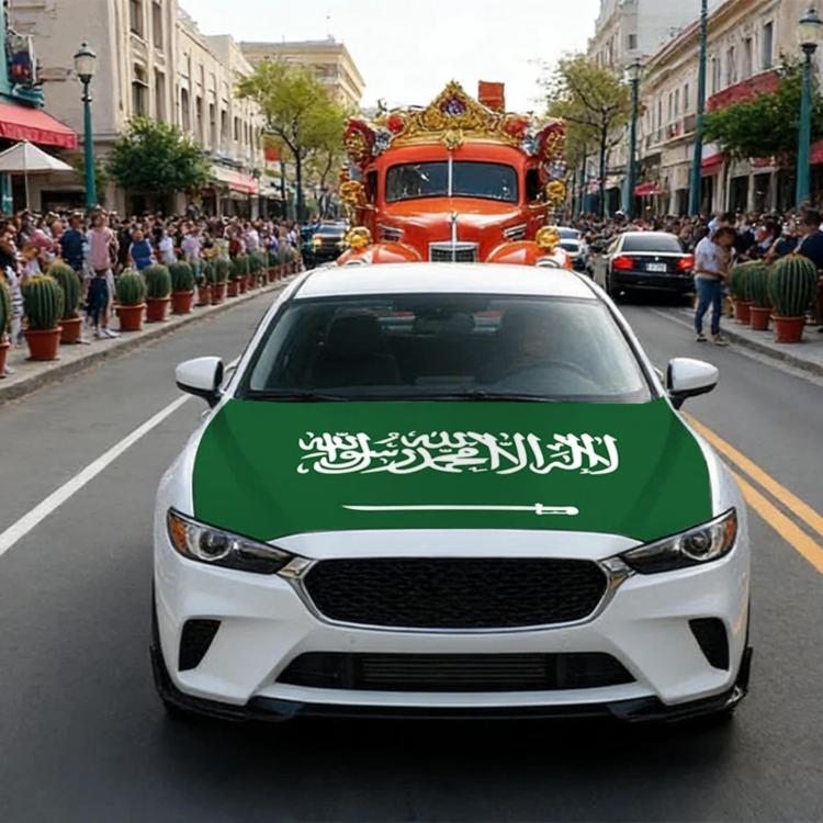 USA-Canada-Mexico World Cup Cheering Flag Dustproof Car Cover, Specification: Saudi Arabia