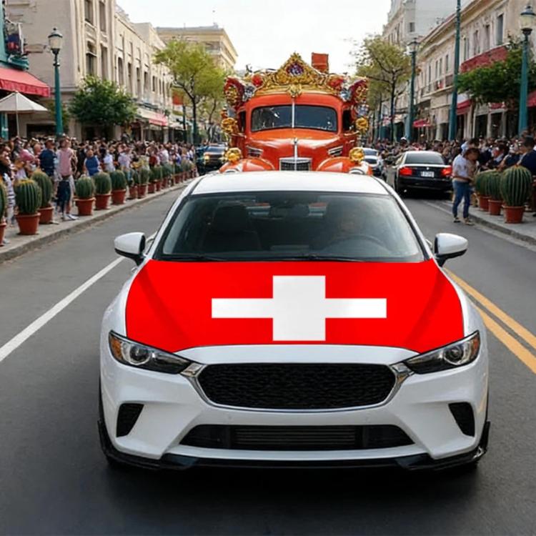 USA-Canada-Mexico World Cup Cheering Flag Dustproof Car Cover, Specification: Switzerland