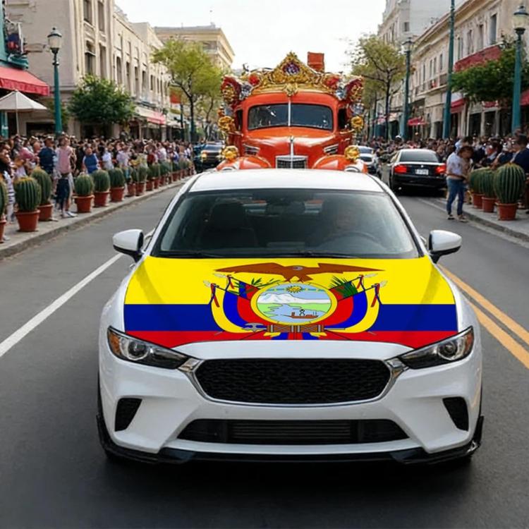 USA-Canada-Mexico World Cup Cheering Flag Dustproof Car Cover, Specification: Ecuador