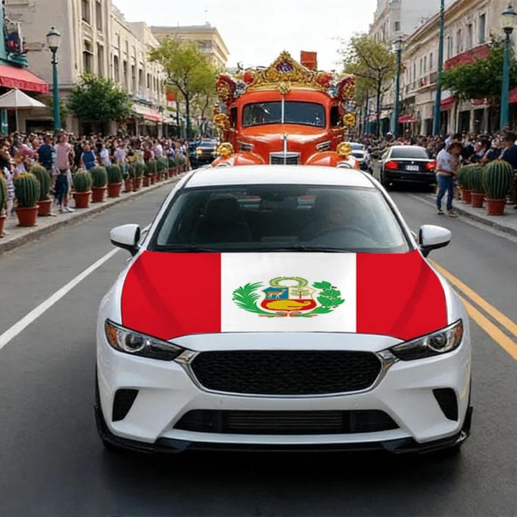 USA-Canada-Mexico World Cup Cheering Flag Dustproof Car Cover, Specification: Peru