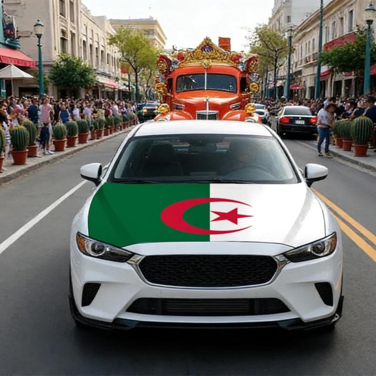 USA-Canada-Mexico World Cup Cheering Flag Dustproof Car Cover, Specification: Algeria