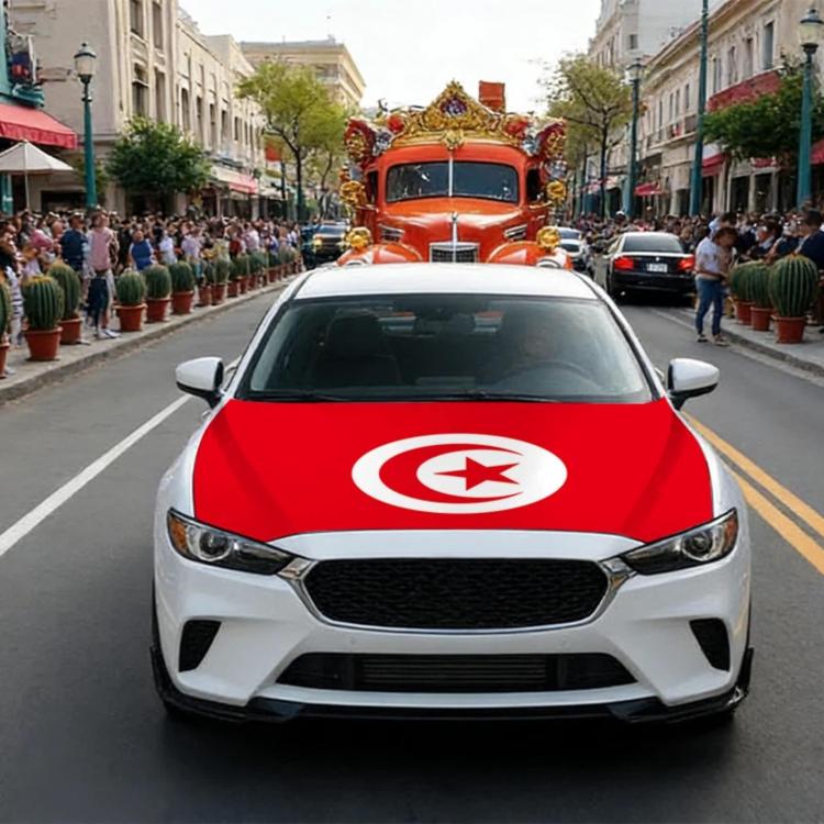 USA-Canada-Mexico World Cup Cheering Flag Dustproof Car Cover, Specification: Tunisia