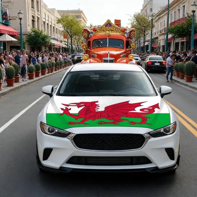 USA-Canada-Mexico World Cup Cheering Flag Dustproof Car Cover, Specification: Wales