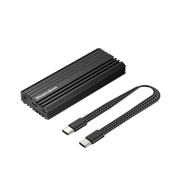 Blueendless M6NA 20Gbps M.2 NVMe SSD Enclosure, USB 3.2 Gen 2x2 Type-C External Hard Drive Case, Aluminum Case For 2230/2242/2260/2280 Up To 8TB - Black