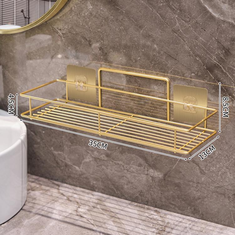Iron Bathroom Storage Rack, Drill-Free Wall-Mounted Toilet Organizer, Size: Large