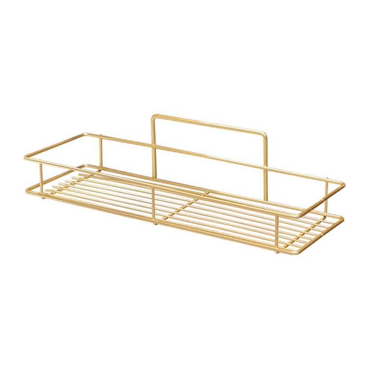Iron Bathroom Storage Rack, Drill-Free Wall-Mounted Toilet Organizer, Size: Small