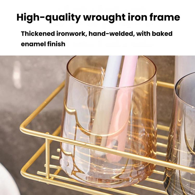 Iron Bathroom Storage Rack, Drill-Free Wall-Mounted Toilet Organizer, Size: Small
