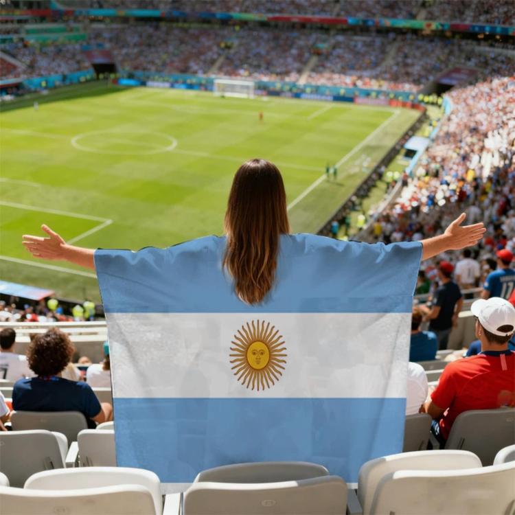 USA-Canadian-Mexican World Cup Fans Capes Flags, Specification: Argentina - 90x150cm